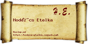 Hodács Etelka névjegykártya